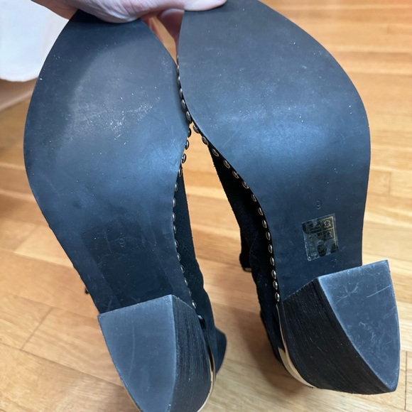 Jeffrey Campbell Optimum ST Black Oiled Silver Suede Studded Boots 9 - Picture 9 of 11